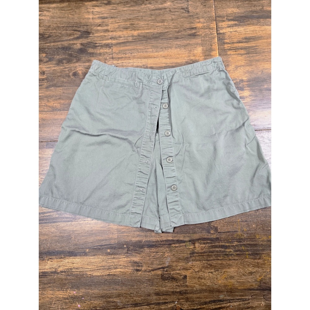 White Stag Seacrest Green Button Front Cotton Skort Womens 12 High Rise W5513794